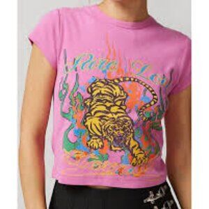 Urban Outfitters Pure Love Eternal Tiger Pink Baby Tee